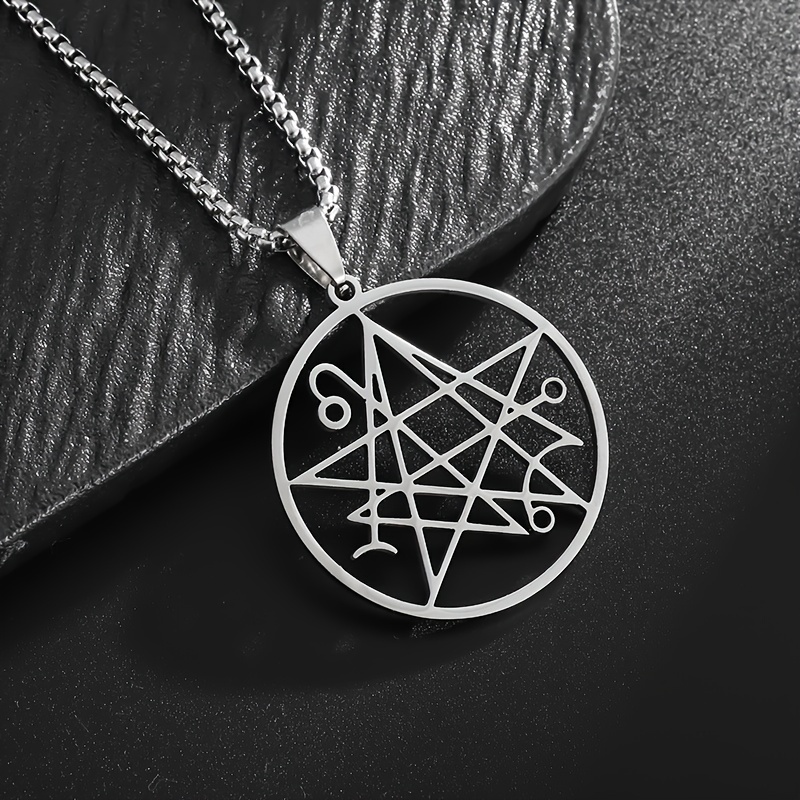 Stainless Steel Necromancy Pendant Necklace - Demonic Baptism Gift